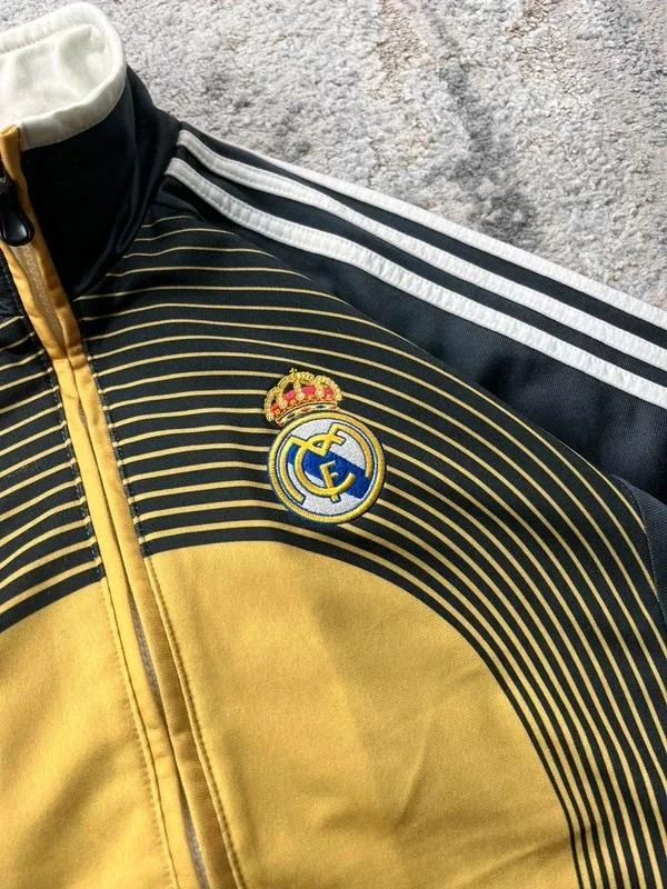 Jaqueta de treino Adidas Real Madrid preta amarela branca com zíper Y2K 2006-2007 – photo 4